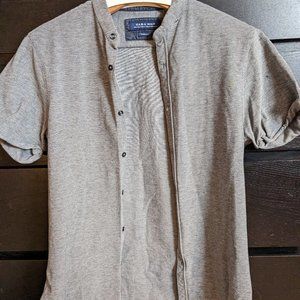 Grey Short Sleeve Shirt - Zara Man - Small